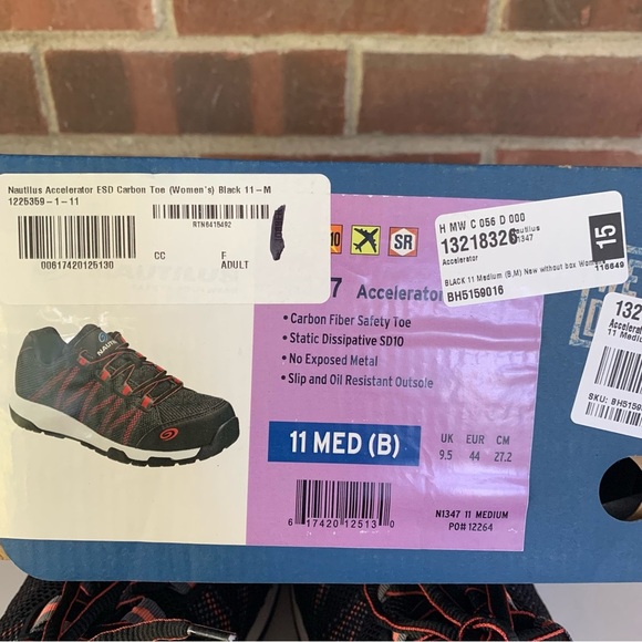 Nautilus Accelerator ESD Carbon Toe Black Lace Up Work Shoes Women’s US 11 M - Picture 10 of 10